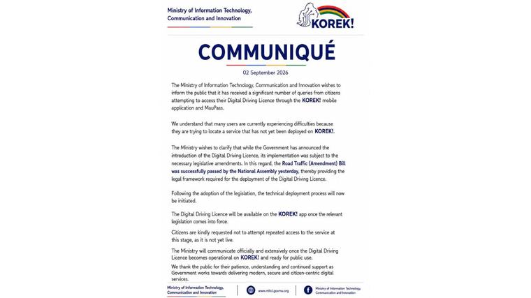 Digital Driving Licence : le service pas encore disponible sur l’application KOREK!